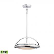 ELK Home Plus LC411-PW-15 - Quincy 1-Light Pendant in Chrome with White Glass Diffuser - Integrated LED