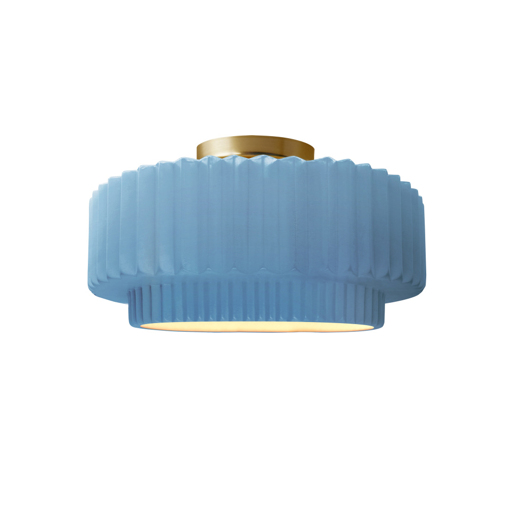 Small Tier Pleated Semi-Flush