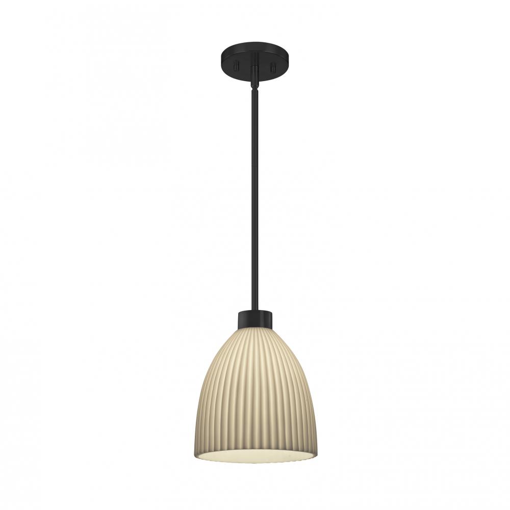 1-Light Large Tapered Cylinder Curved Pendant
