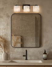 Justice Design Group ALR-8443-30-MBLK - Era 3-Light Bath Bar