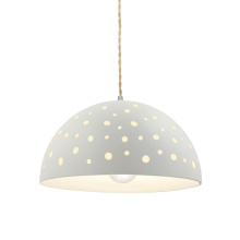 Justice Design Group CER-6257-BIS-NCKL-BEIG-TWST - Perforated Dome 1-Light Pendant