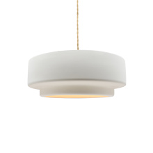 Justice Design Group CER-6540-BIS-BRSS-BEIG-TWST - Small Tier 1-Light Pendant