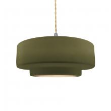 Justice Design Group CER-6543-MGRN-NCKL-BEIG-TWST - Medium Tier 1-Light Pendant
