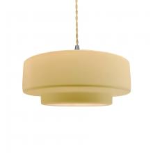 Justice Design Group CER-6543-MYLW-NCKL-BEIG-TWST - Medium Tier 1-Light Pendant