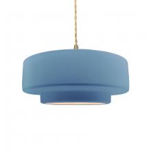 Justice Design Group CER-6543-SKBL-BRSS-BEIG-TWST - Medium Tier 1-Light Pendant