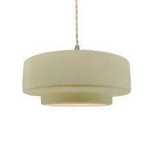 Justice Design Group CER-6543-VAN-NCKL-BEIG-TWST - Medium Tier 1-Light Pendant