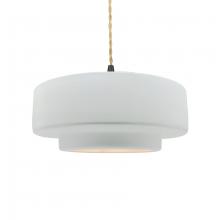 Justice Design Group CER-6543-WTWT-MBLK-BEIG-TWST - Medium Tier 1-Light Pendant