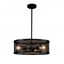 Justice Design Group MSH-9551-MBLK - Wire Mesh 18" Drum Pendant