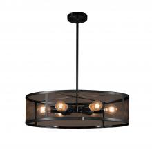 Justice Design Group MSH-9552-MBLK - Wire Mesh 24" Drum Pendant