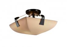 Justice Design Group PNA-9630-35-BMBO-DBRZ - 14" Semi-Flush Bowl w/ Tapered Clips
