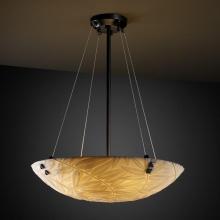 Justice Design Group PNA-9662-35-BMBO-DBRZ-F5 - 24" Pendant Bowl w/ CONCENTRIC SQUARES FINIALS