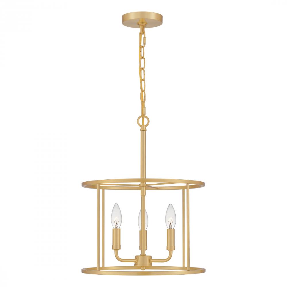 Abner 3-Light Aged Brass Pendant Light
