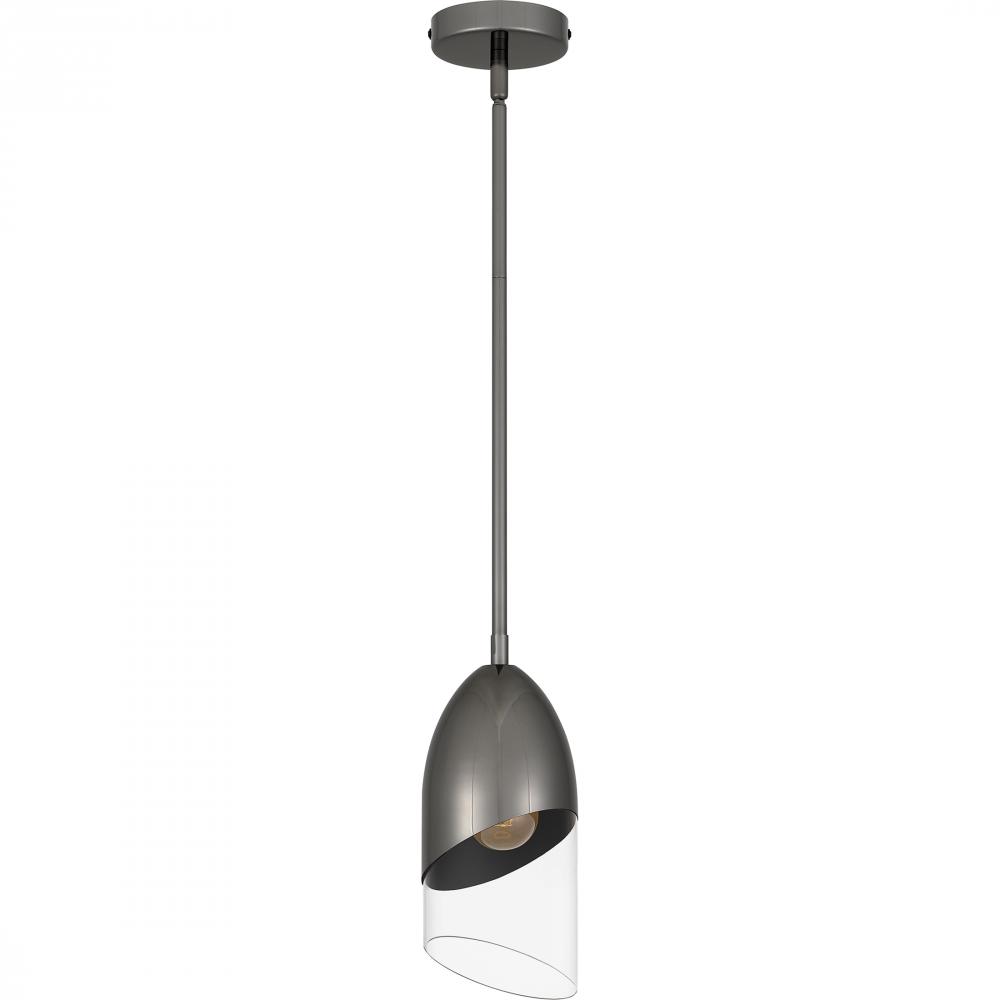 Haynes 1-Light Black Chrome Mini Pendant Light