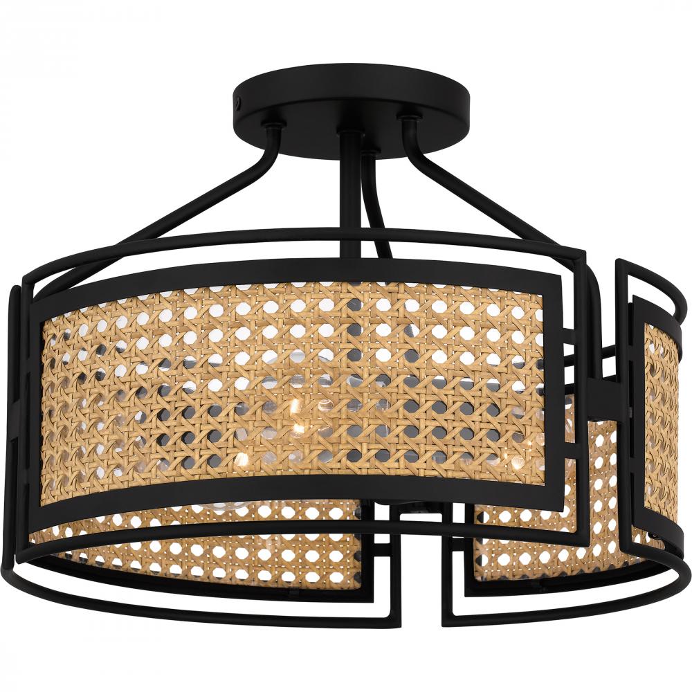 Priya 3-Light Matte Black Semi-Flush Mount Light
