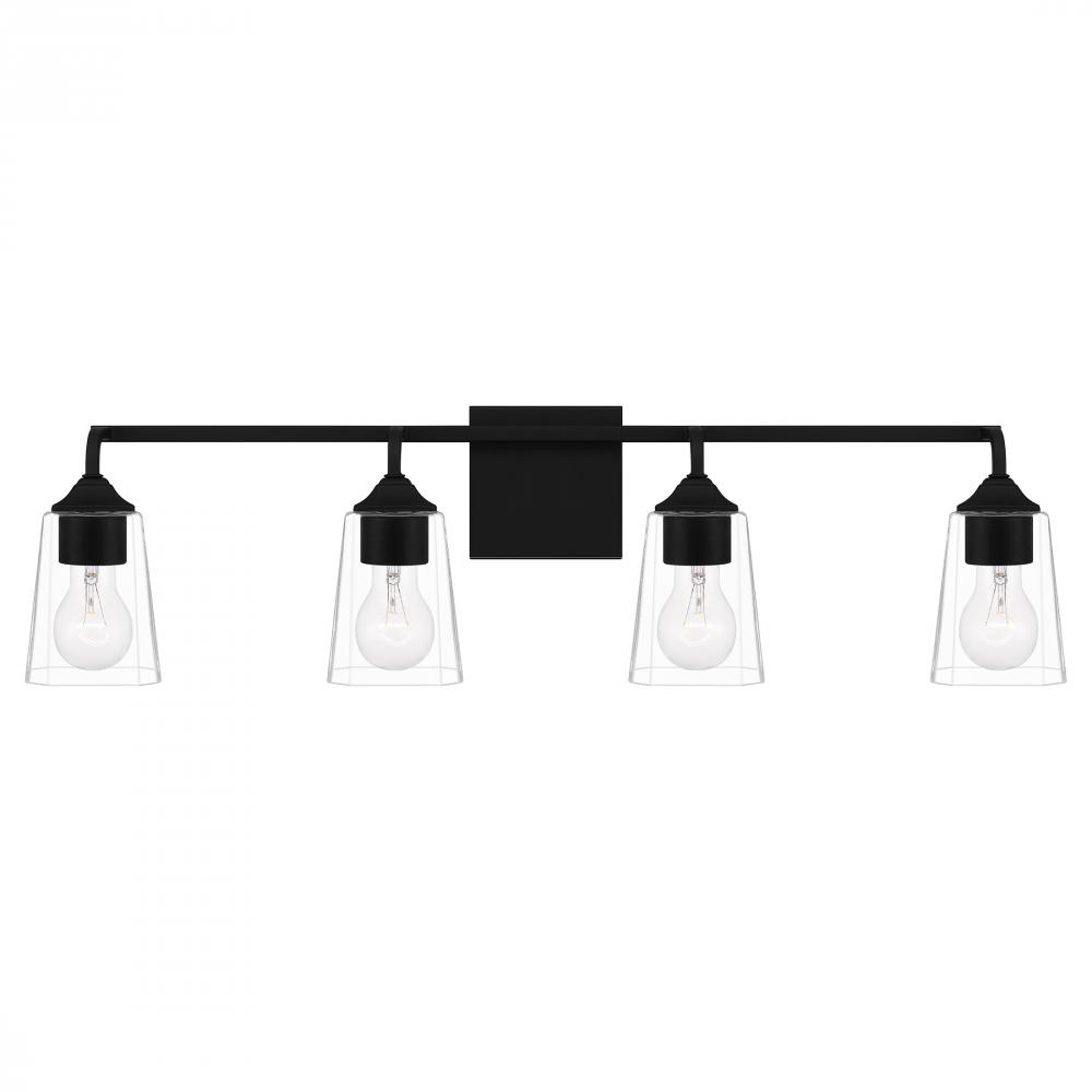 Thoresby 4-Light Matte Black Vanity Light