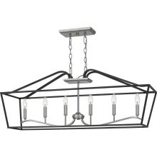 Quoizel CTA642MBK - Catalina 6-Light Matte Black Linear Chandelier