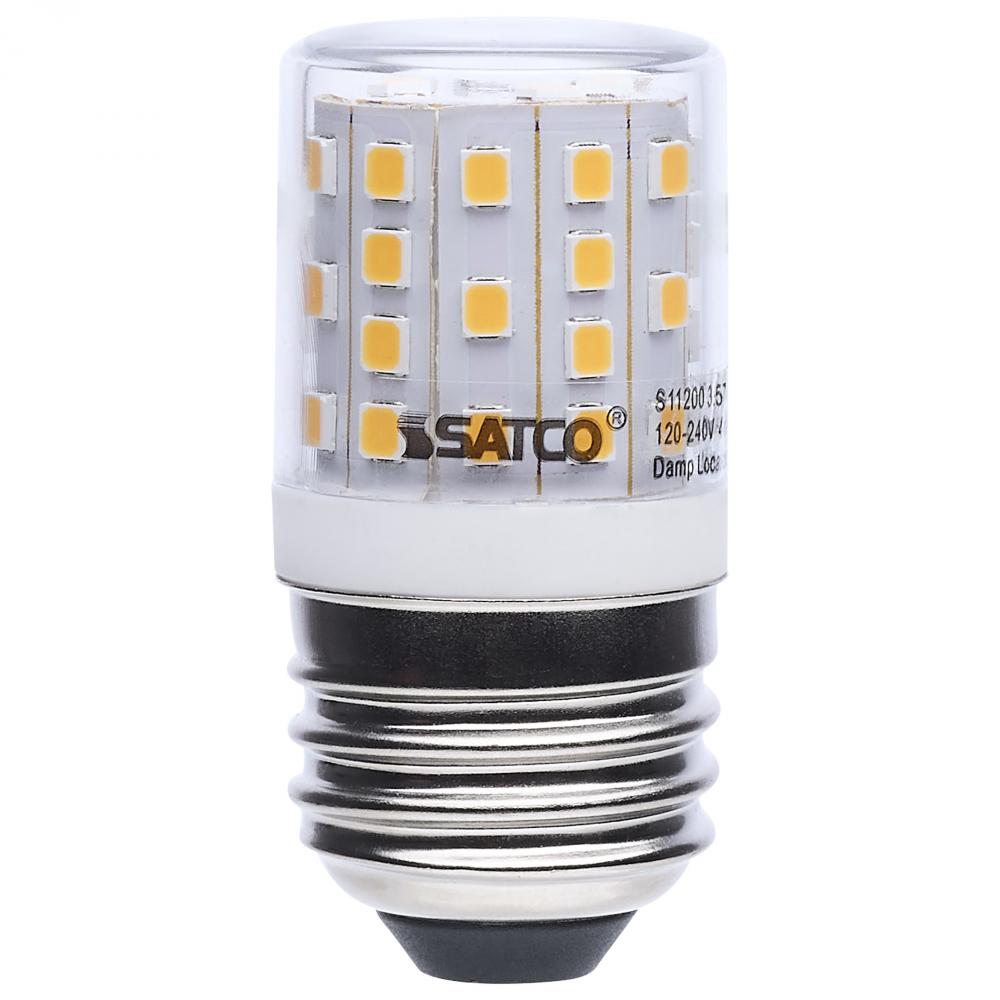 3.5 Watt T14 LED; 3000K CCT; Medium Base; Clear Finish; Appliance Lamp; 120-240 Volt