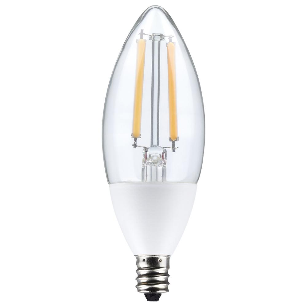 5 Watt B11; Dusk to Dawn LED Filament; 2700K; Candelabra Base; 120 Volt; 90 CRI; With Photocell