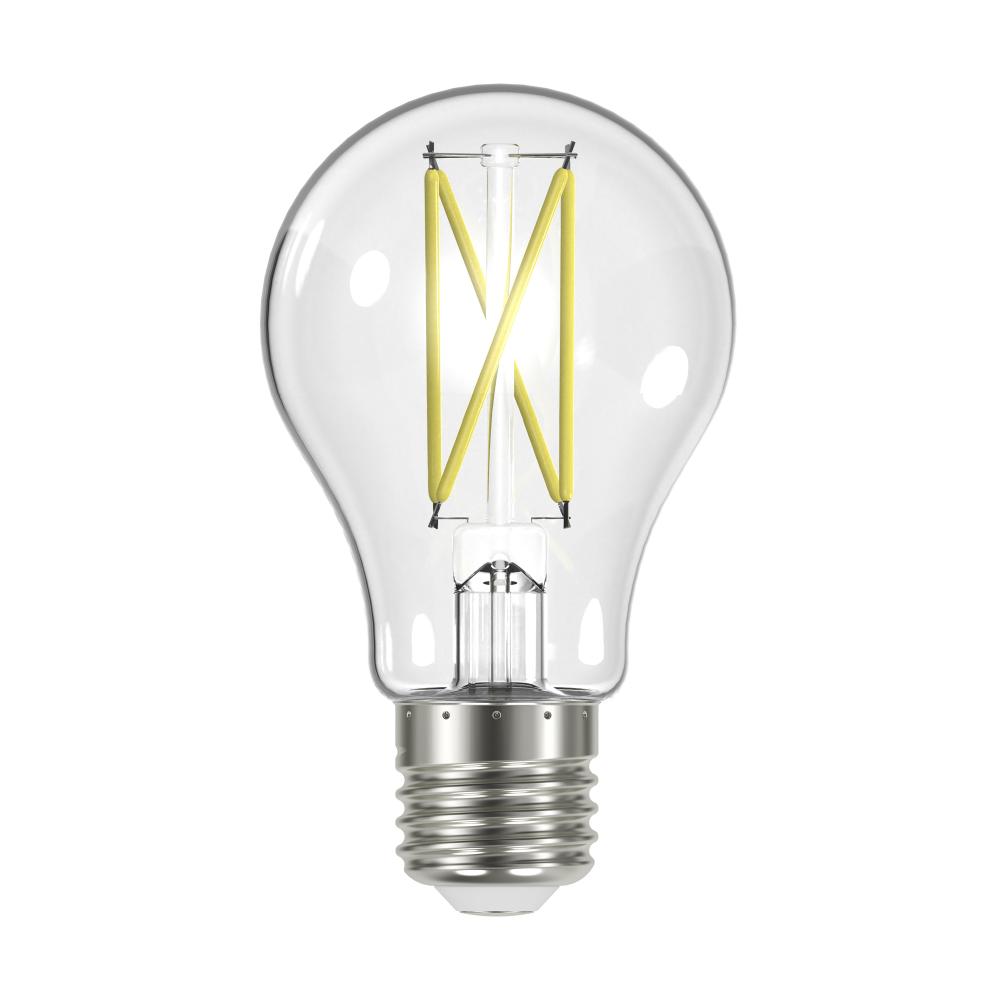8 Watt A19 LED Filament; Clear; Medium Base; 3500K; 90 CRI; 120 Volt