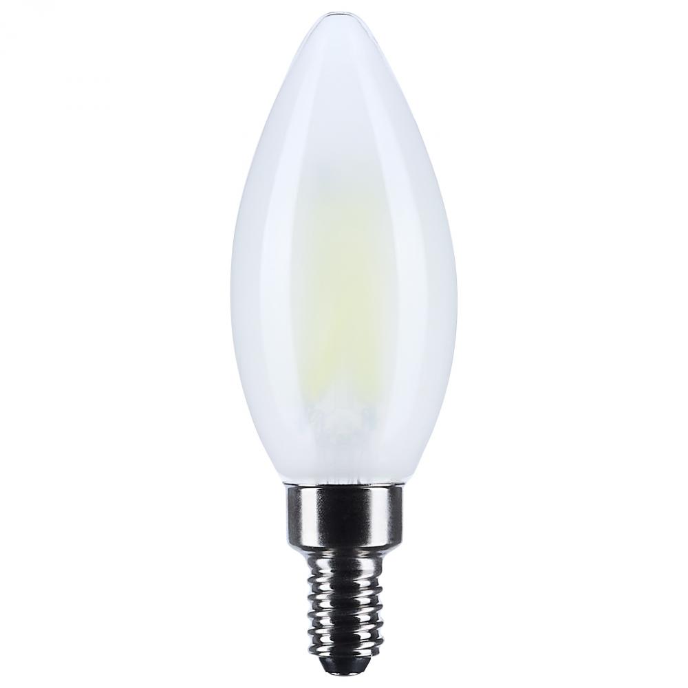 8 Watt B11 LED; Candelabra Base; Candle-Tip; Frost Finish; 5000K CCT; 120 Volt