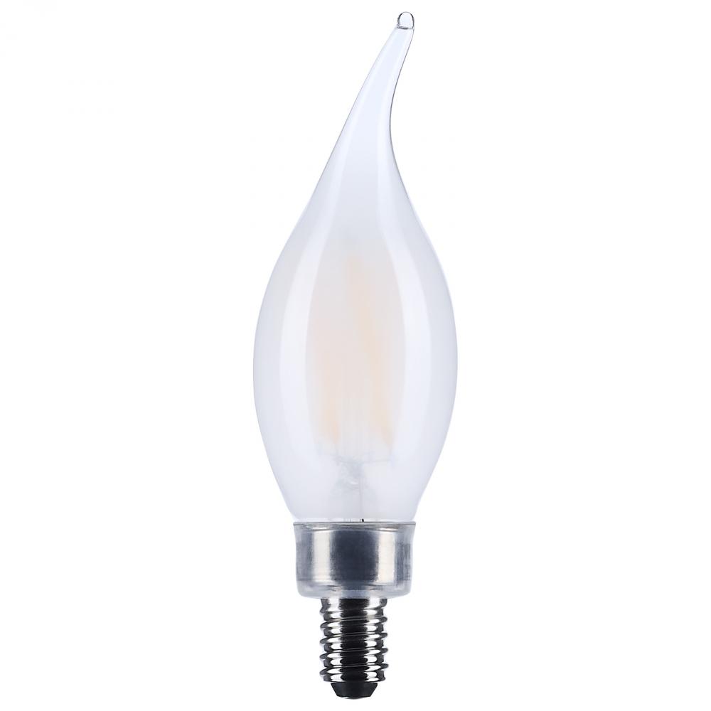 4 Watt CA10 LED; Candelabra Base; Frost Finish; 3500K CCT; 120 Volt