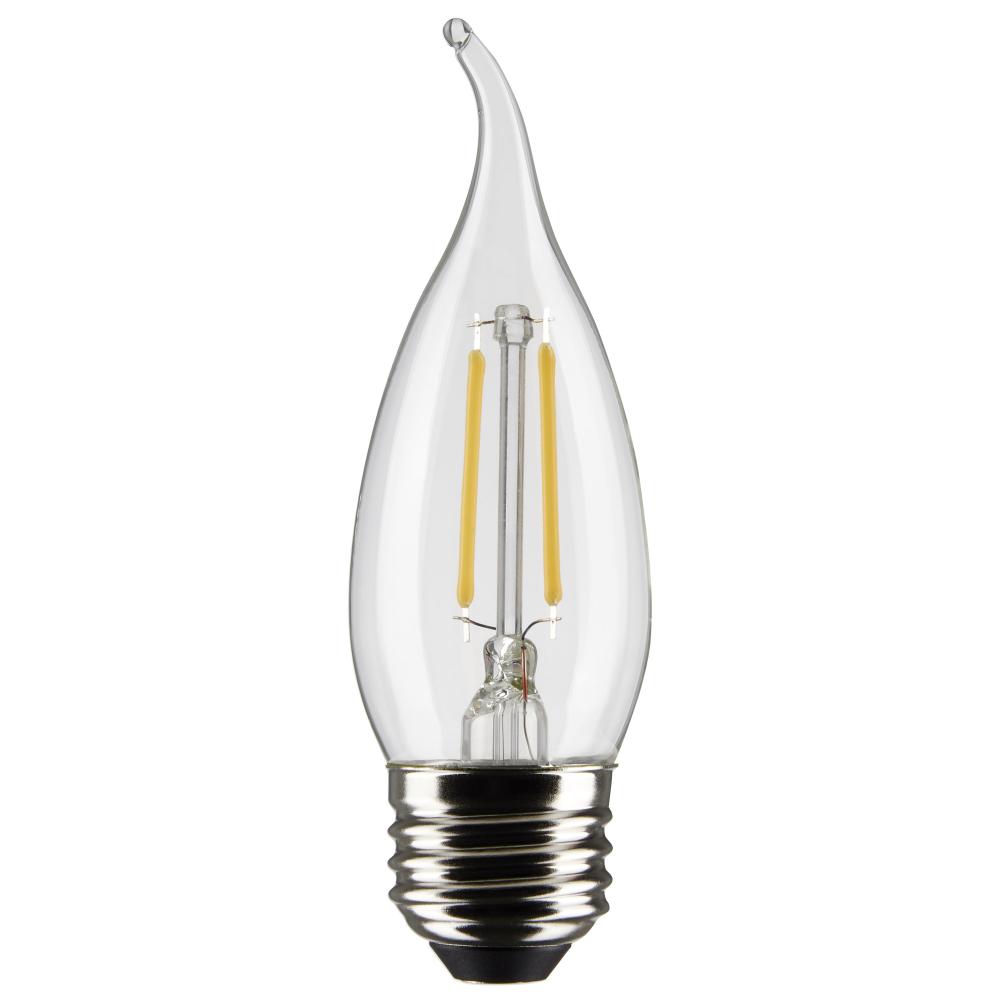 3 Watt CA10 LED Filament; Clear; Medium base; 90 CRI; 2700K; 120 Volt