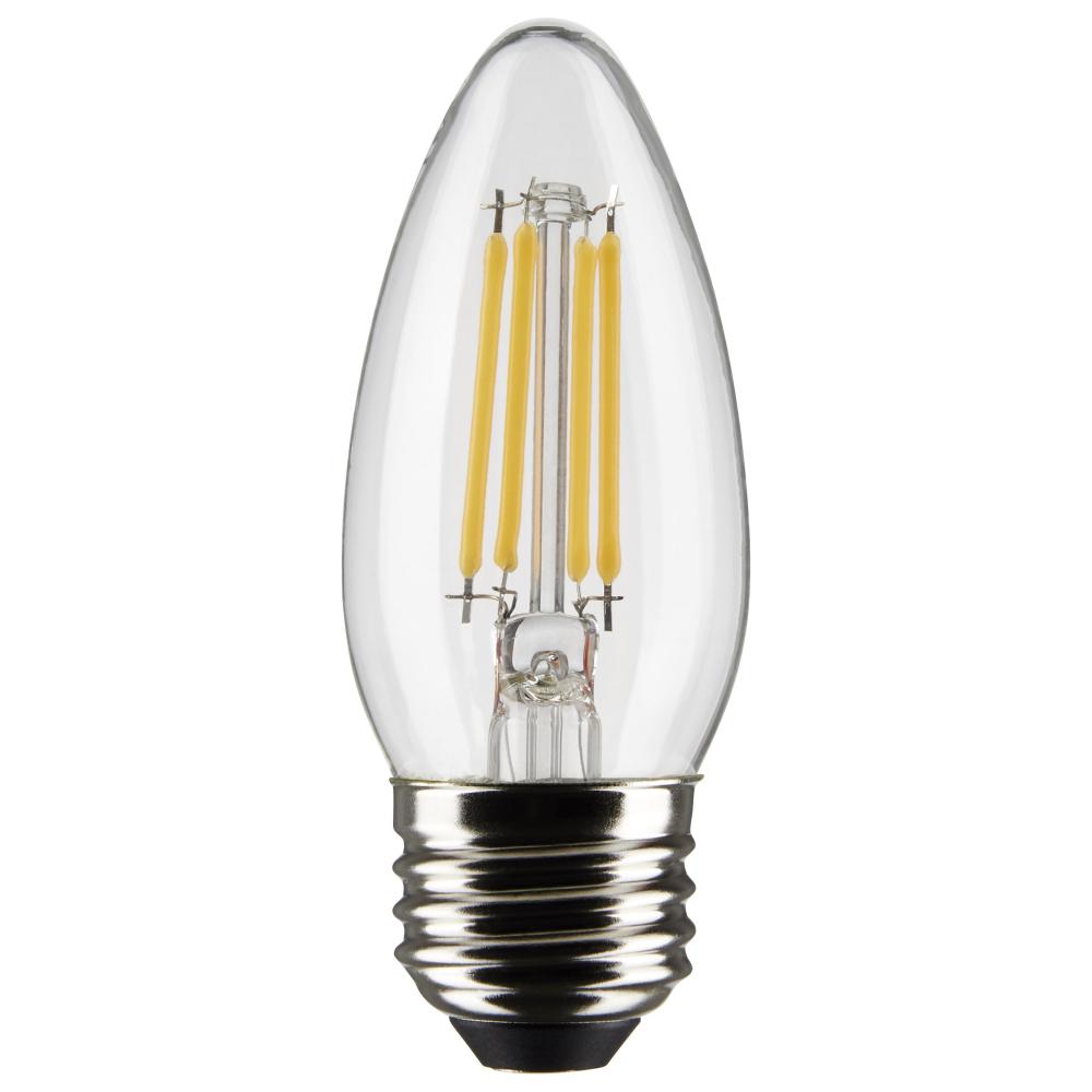 5.5 Watt B11 LED Filament; Clear; Medium Base; 2700K; 500 Lumens; 120 Volt; 2- Pack