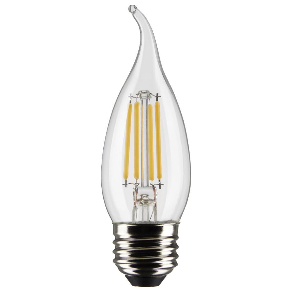 5.5 Watt CA10 LED Filament; Clear; Medium Base; 2700K; 500 Lumens; 120 Volt; 2-Card