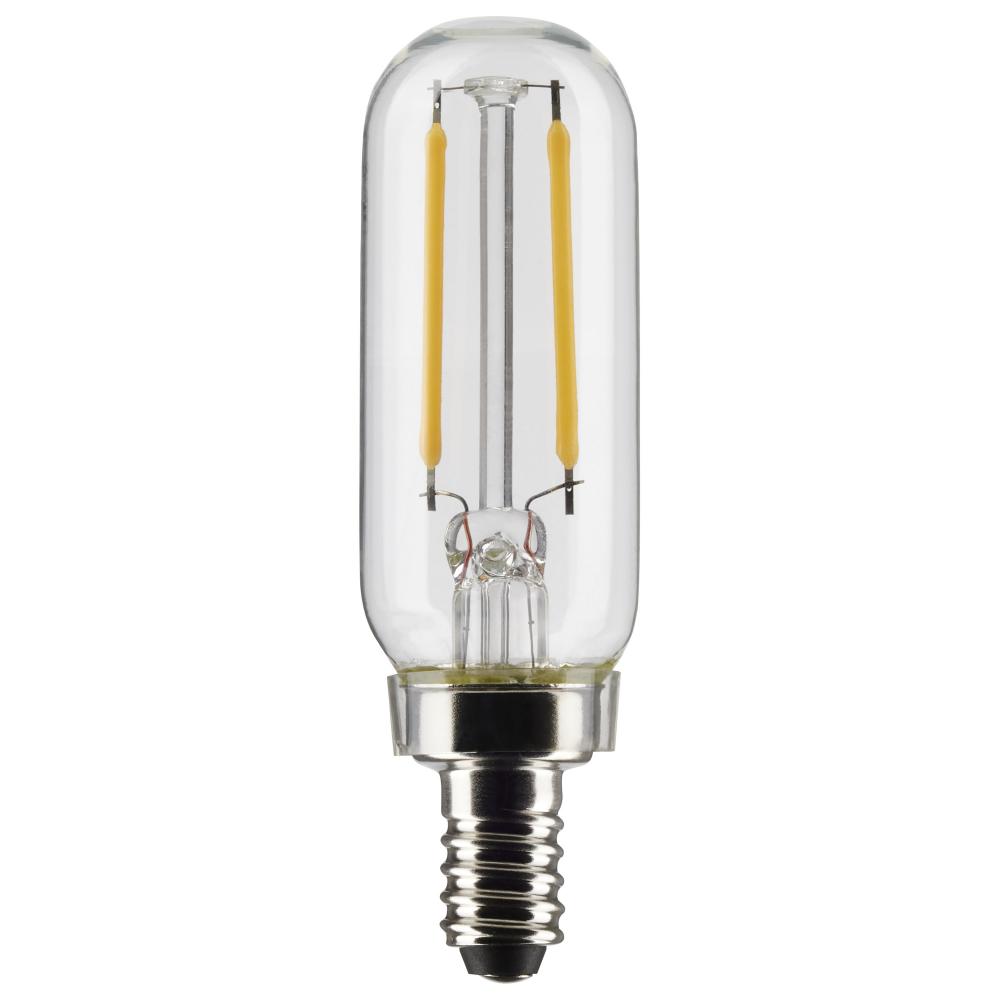 2.8 Watt T6 LED Filament; Clear; Candelabra Base; 2700K; 200 Lumens; 120 Volt; 2-Pack