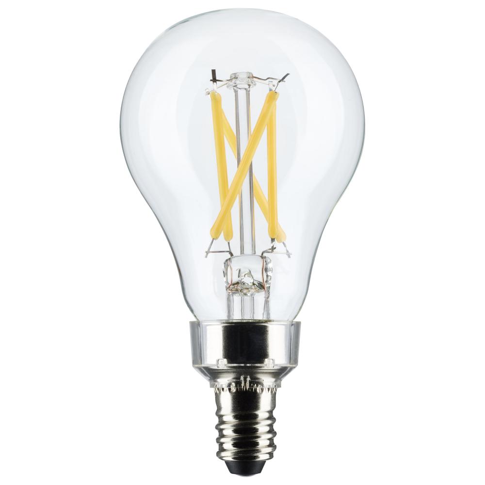 5.5 Watt A15 LED Filament; Clear; Candelabra Base; 2700K; 450 Lumens; 2-Pack