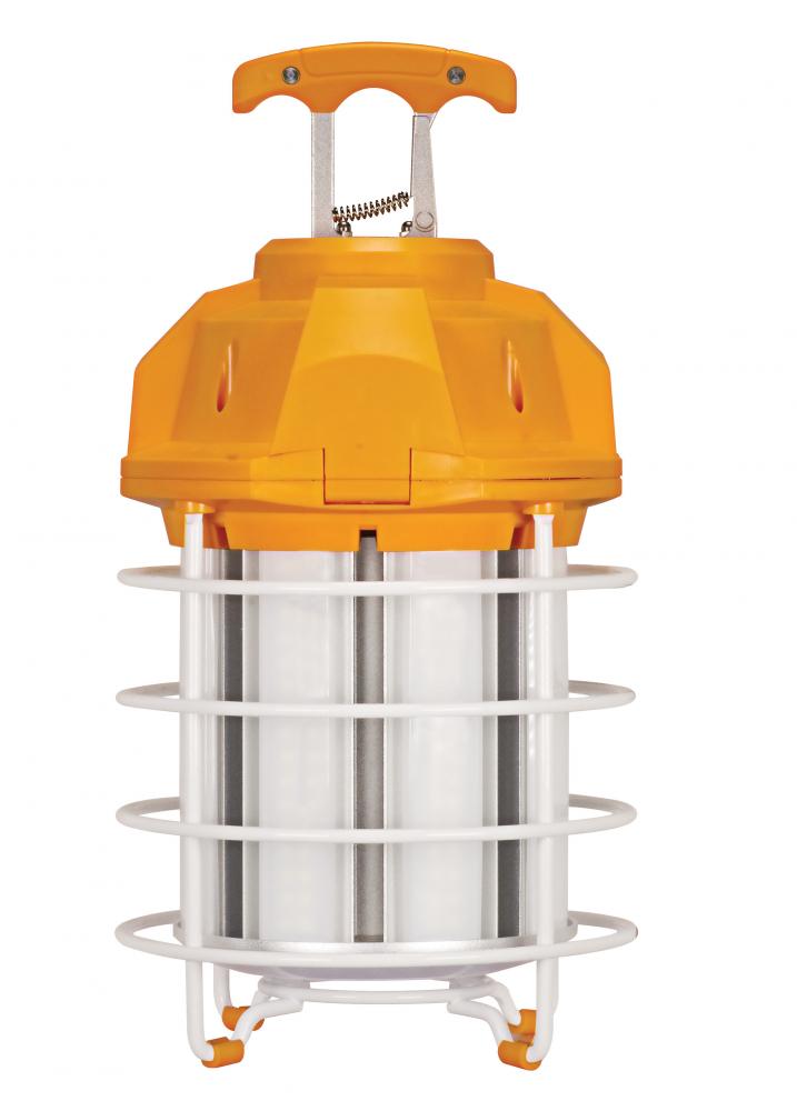 100 Watt LED Hi-lumen temporary hi-bay caged lamp; 5000K; Integrated cord / plug and hook; 120 Volt