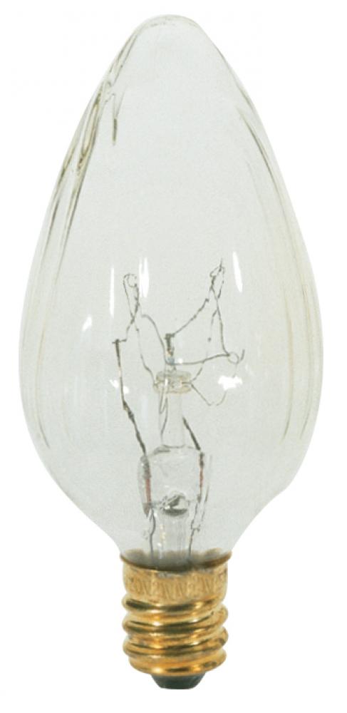15 Watt F10 Incandescent; Clear; 1500 Average rated hours; 110 Lumens; Candelabra base; 120 Volt