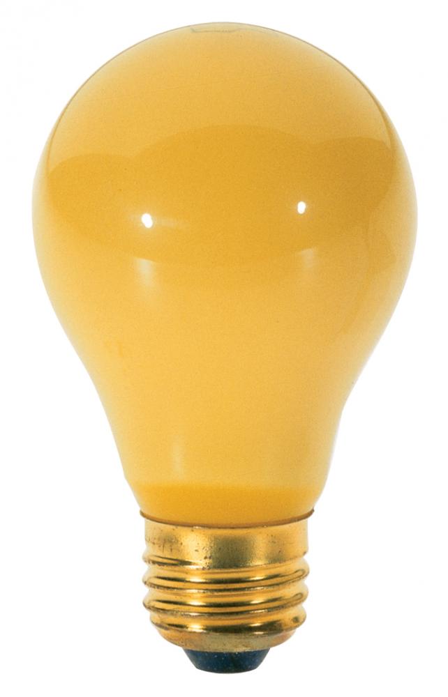 40 Watt A19 Incandescent; Yellow; 2000 Average rated hours; Medium base; 130 Volt; 2/Pack