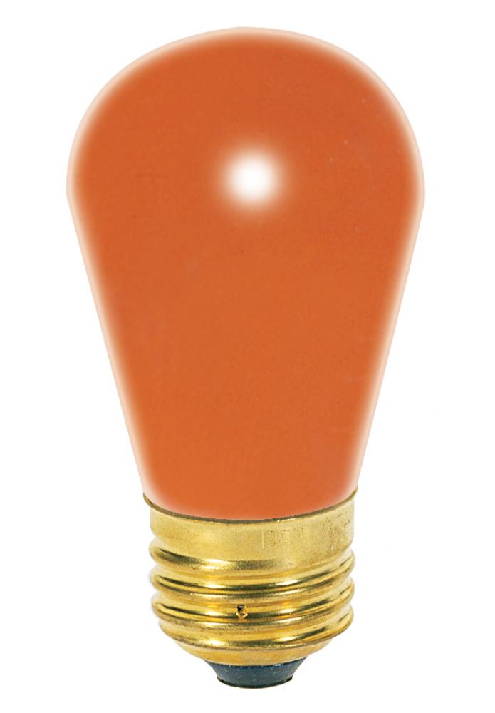 11 Watt S14 Incandescent; Ceramic Orange; 2500 Average rated hours; Medium base; 130 Volt; 4-Pack