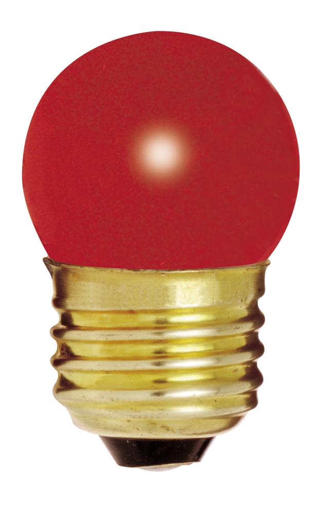 7.5 Watt S11 Incandescent; Ceramic Red; 2500 Average rated hours; Medium base; 120 Volt; Carded