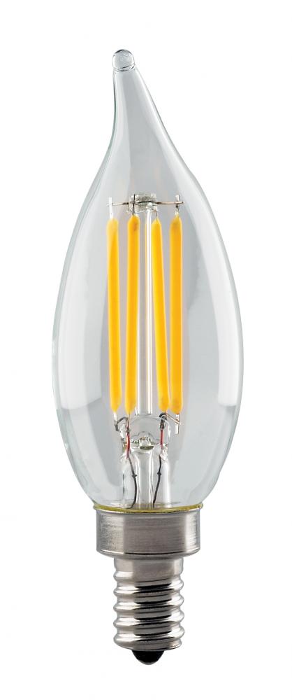 4.5 Watt CA11 LED Filament; Clear; Candelabra base; 2700K; 350 Lumens; 120 Volt