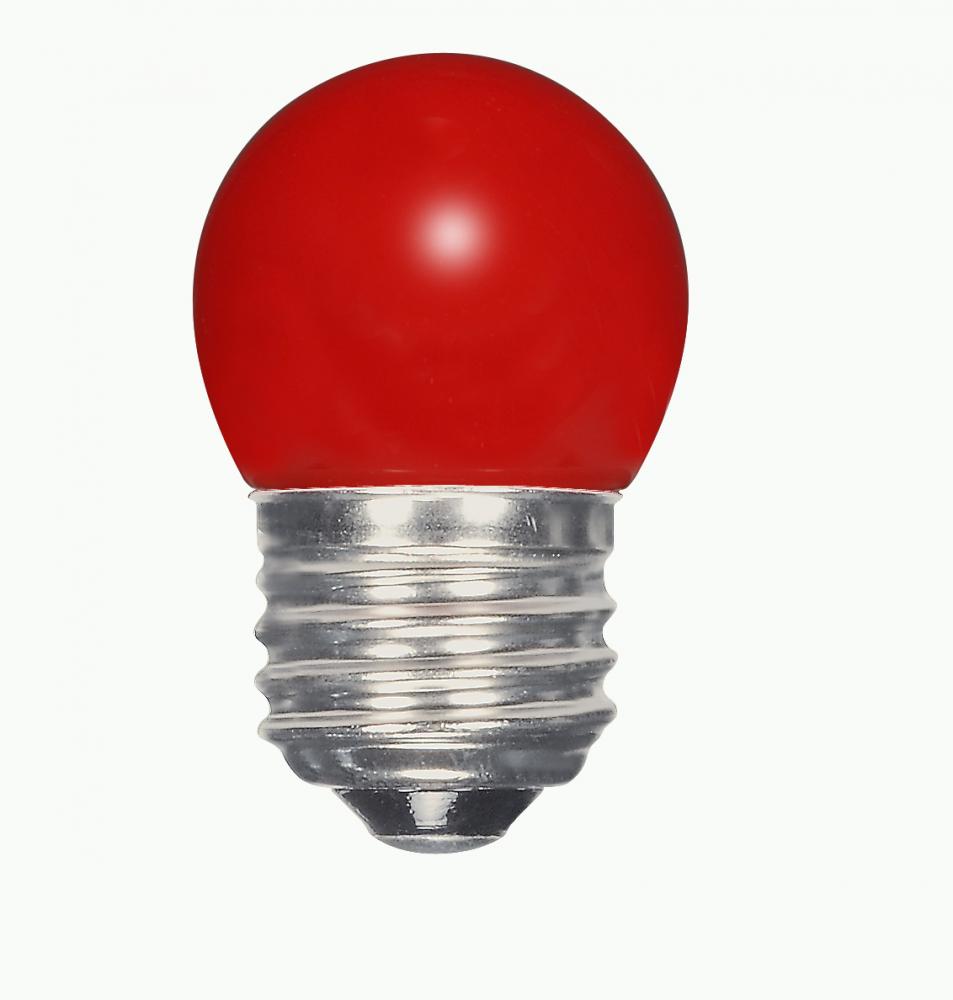 1.2 Watt LED; S11; Ceramic Red; Medium base; 120 Volt; Carded
