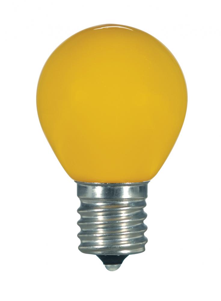 1.2 Watt LED; S11; Ceramic Yellow; Medium base; 120 Volt; Carded