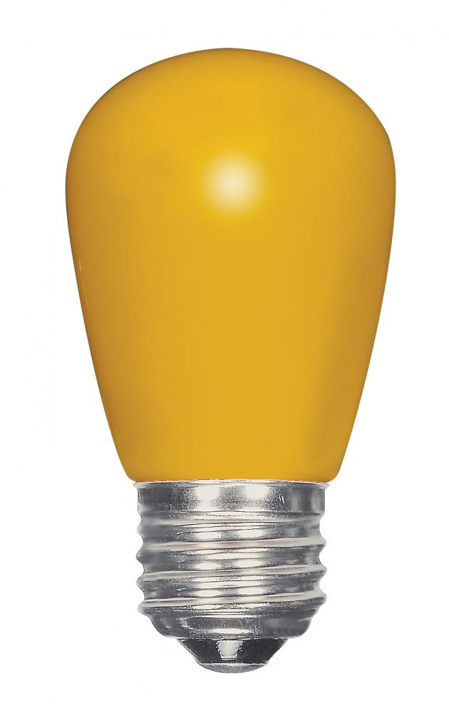 1.4 Watt LED; S14; Ceramic Yellow; Medium base; 120 Volt; Carded