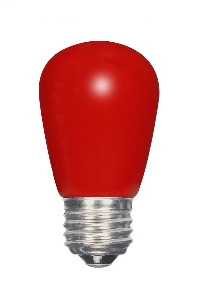 1.4 Watt LED; S14; Ceramic Red; Medium base; 120 Volt; Carded