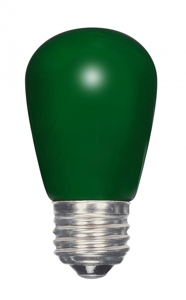 1.4 Watt LED; S14; Ceramic Green; Medium base; 120 Volt; Carded