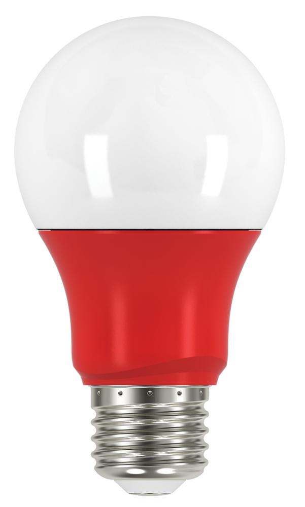 2 Watt; A19 LED; Red when lit; Medium base; 120 Volt