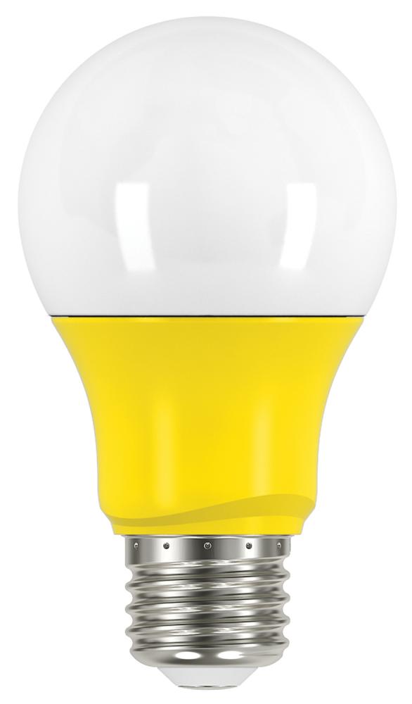 2 Watt; A19 LED; Yellow when lit; Medium base; 120 Volt