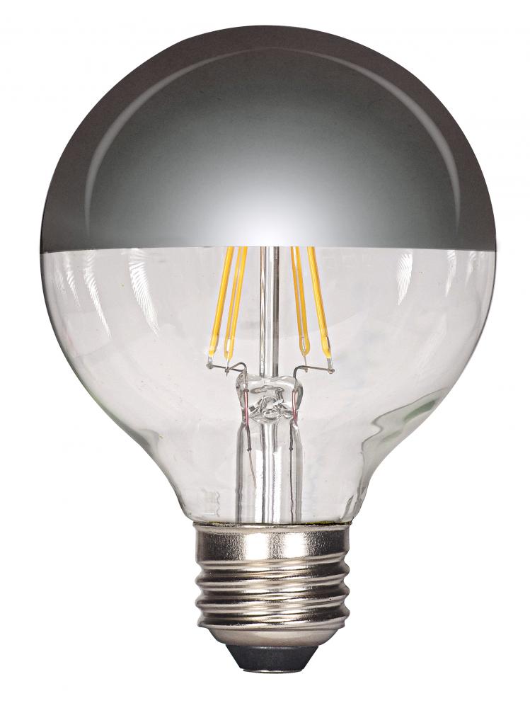 4.5 Watt G25 LED Filament; Silver crown; Medium base; 2700K; 430 Lumens; 120 Volt