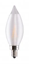 Satco Products Inc. S11306 - 4 Watt CA11 LED Filament; Satin Spun Clear; Candelabra base; 2700K; 120 Volt; Carded