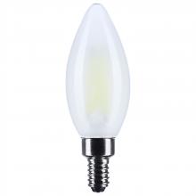 Satco Products Inc. S12497 - 8 Watt B11 LED; Candelabra Base; Candle-Tip; Frost Finish; 4000K CCT; 120 Volt
