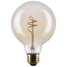Satco Products Inc. S14213 - 5.5W G30 LED 90CRI 2000K 500LM E26 Glass Clear Amber Coil Filament Dimmable 1 Pack