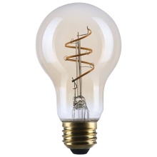 Satco Products Inc. S14227 - 5.5W A19 LED 90CRI 2000K 500LM E26 Glass Clear Amber Coil Filament Dimmable 1 Pack