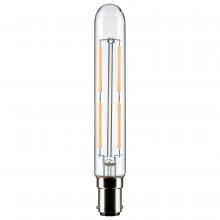 Satco Products Inc. S21375 - 4 Watt T6.5 LED Filament; Clear; Double Contact Bayonet Base; 4000K; 400 Lumens; 120 Volt