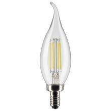 Satco Products Inc. S21846 - 5.5 Watt CA10 LED Filament; Clear; Candelabra Base; 2700K; 500 Lumens; 120 Volt; 2-Pack